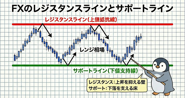 レジスタンスラインとサポートライン